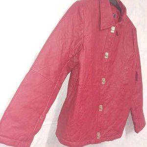 Dialouge  RED Leather Jacket  Size XS Perfect for the spring and fall weather